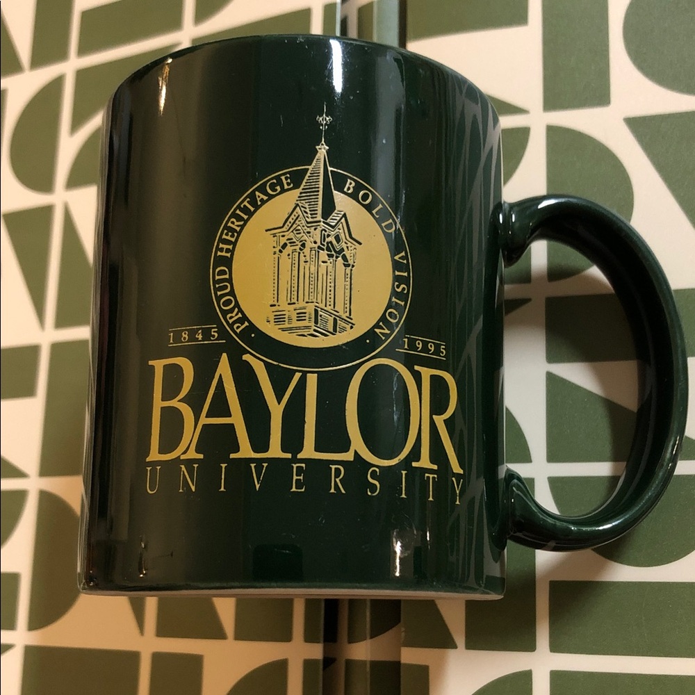 Dark Green and Gold Logo Ceramic Mug Baylor University